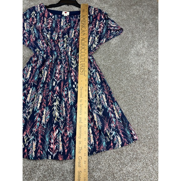 One Clothing Geometric print Dress Women's‎ Size Small Ruched Waist - Picture 8 of 10